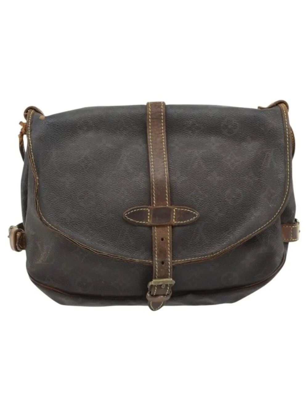 Authentic LOUIS VUITTON Monogram Saumur 30 Shoulder Bag M42256 LV
